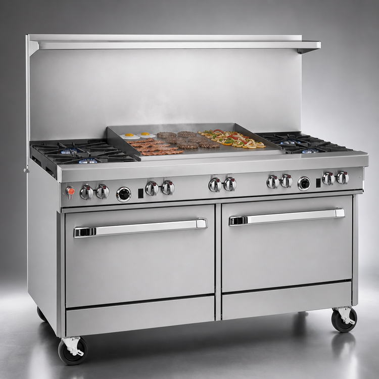 Product image #4 for Southbend Ultimate 60-Inch Gas Restaurant Range with 4 Open Burners, 36-Inch Griddle, Standard Oven and Convection Oven
