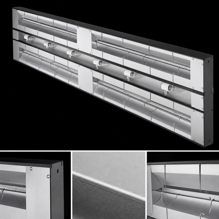 Product image #4 for Hatco Glo-Ray 132-Inch Aluminum Dual Infrared Strip Heater, Unlighted, 7.5 kW, 6-Inch Spacer