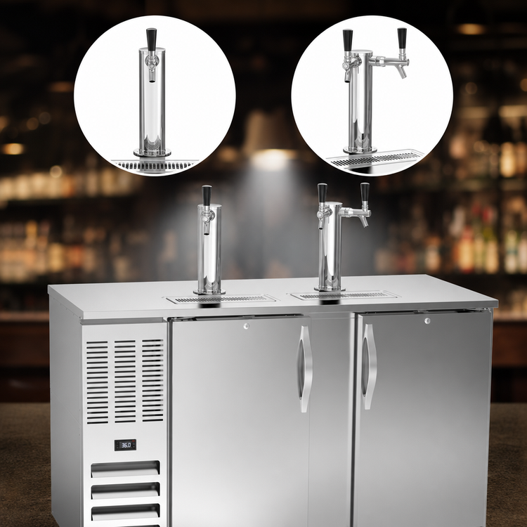 Product image #4 for Beverage-Air DD58HC-S 58-Inch Stainless Steel Direct Draw Beer Dispenser with Solid Doors and 3-Keg Capacity
