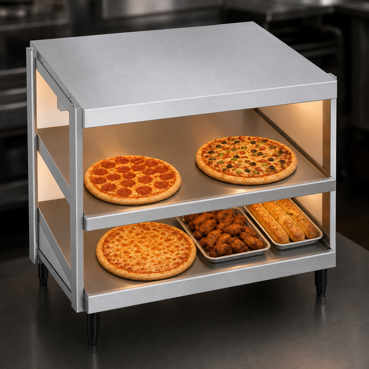Product image #4 for Hatco Glo-Ray Countertop Pass-Thru Pizza Warmer with Double Slant Shelf and Incandescent Lighting, 48 Inch x 18 Inch Deep