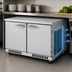 Thumbnail image #4 for Turbo Air PRO Series Two-Section Undercounter Refrigerator with Solid Swing Doors, 11.1 Cu. Ft., 48.25 Inch