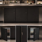 Thumbnail image #5 for Perlick Corporation BBRLP72 Low-Height 3-Door Remote Back Bar Refrigerator, 72 in., Black, Stainless Steel Interior