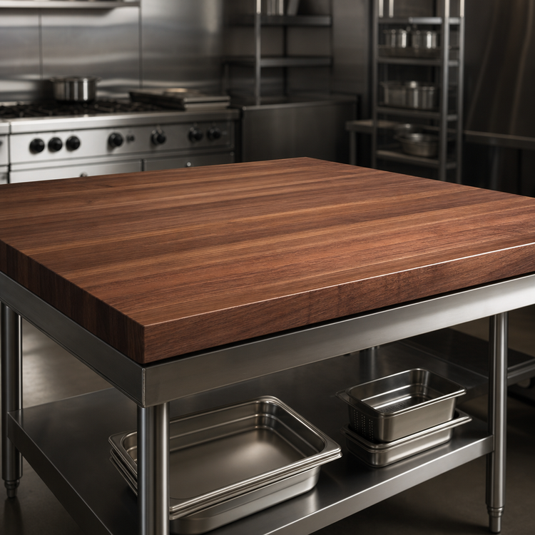 Product image #4 for John Boos Boos Block 60 Inch x 42 Inch x 3 Inch American Black Walnut Edge Grain Kitchen Countertop
