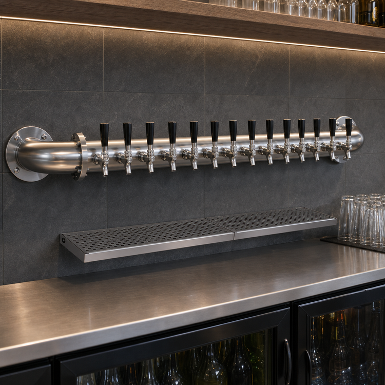 Product image #4 for Glastender Pipe Wall Draft Dispensing Tower, Wall Mounted, 14 Faucets, Glycol-Cooled