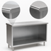 Thumbnail image #4 for Eagle Spec-Master 96-Inch x 30-Inch Open Front Stainless Steel Cabinet Base Work Table