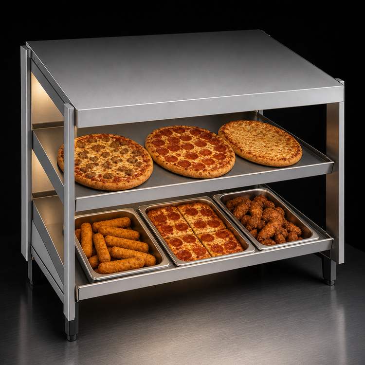 Product image #4 for Hatco Glo-Ray Countertop Pass-Thru Pizza Warmer with Double Slant Shelves, 36 Inch x 24 Inch Deep