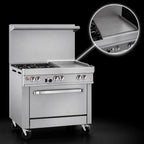 Thumbnail image #4 for Southbend (Middleby) Ultimate 4363D-2G 36-Inch Gas Restaurant Range with 2 Star/Sauté Burners, 24-Inch Griddle, Standard Oven