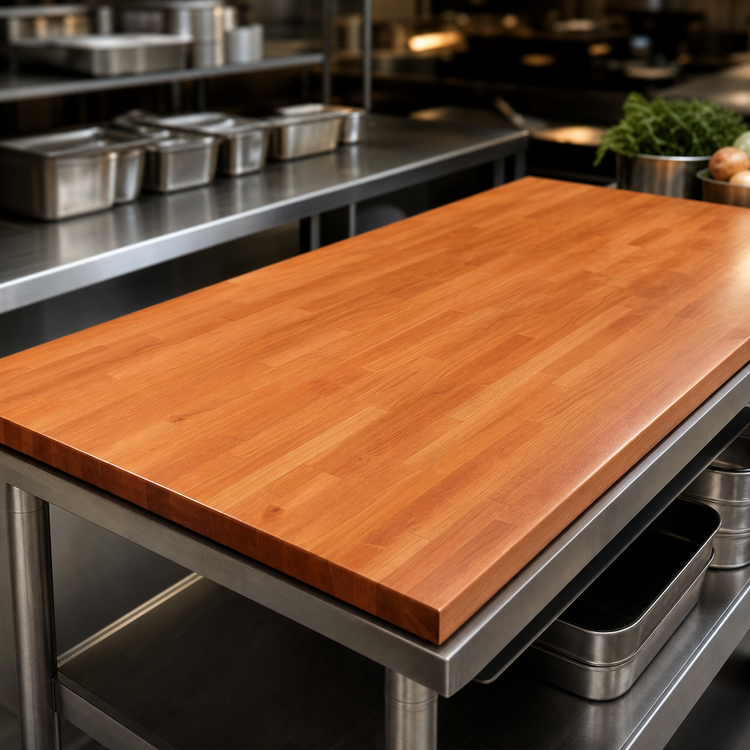 Product image #4 for Boos Block Blended Edge Grain American Cherry Kitchen Countertop with Varnique Finish - 72" x 25" x 1-1/2"