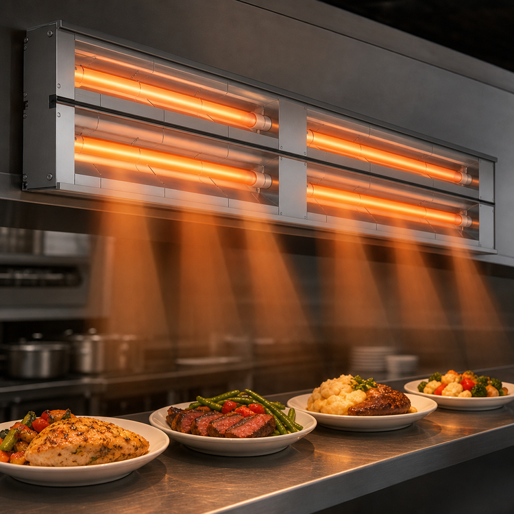 Product image #4 for Hatco Glo-Ray GRAM-108D3 Aluminum Max Watt Dual Infrared Strip Heater, 108-Inch, Unlighted, 3-Inch Spacer
