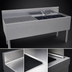 Thumbnail image #4 for Glastender 66-Inch Wide Three-Compartment Underbar Sink Unit with Left Drainboard