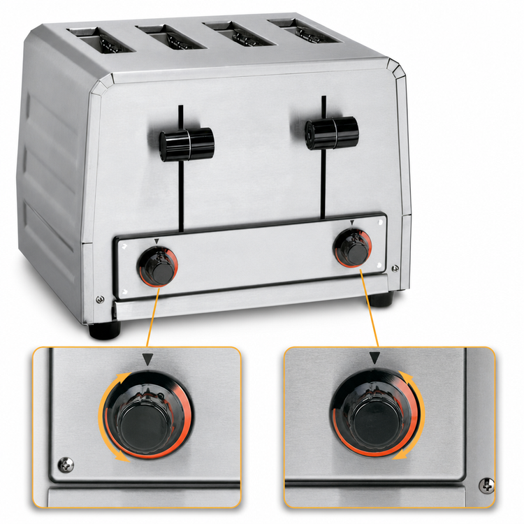 Product image #4 for Waring Commercial WCT800 Heavy-Duty 4-Slice Pop-Up Toaster with 1-1/8-Inch Slots