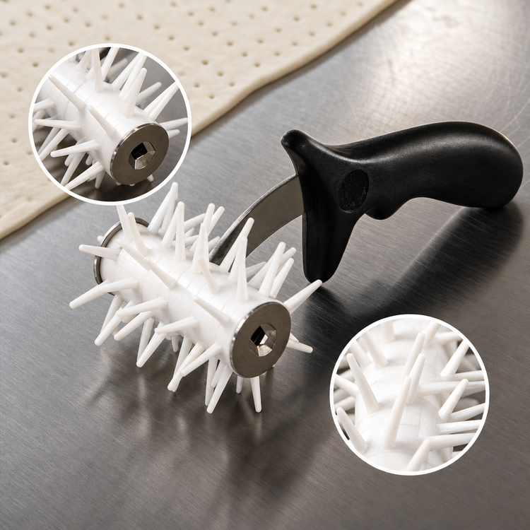 Product image #4 for American Metalcraft 3-1/2-Inch Wide Dough Docker with Stainless Steel Axle and Plastic Pins