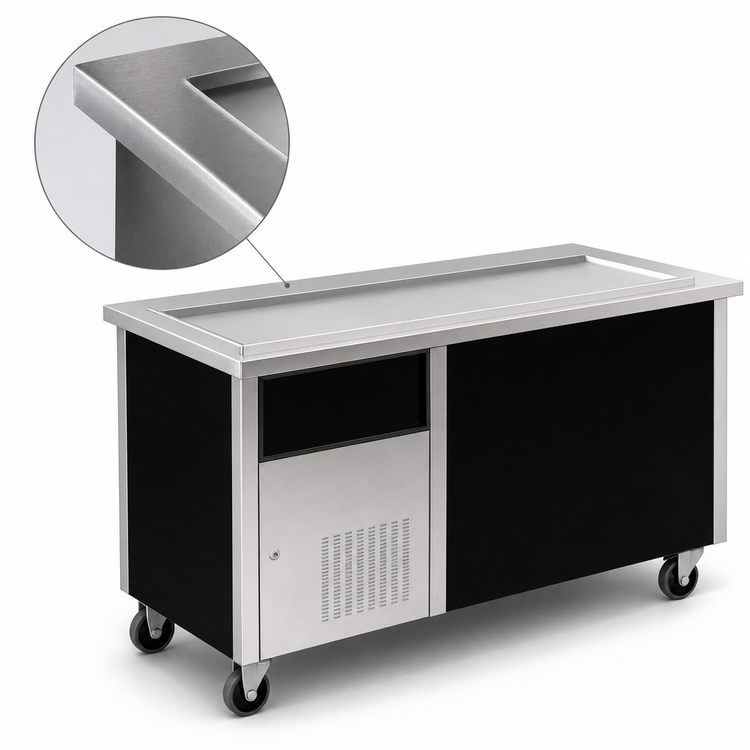Product image #4 for Randell Mobile Modular Self-Contained Frost Top Serving Station with Enclosed Base, 60 Inch, 4 Half-Size Pan Capacity