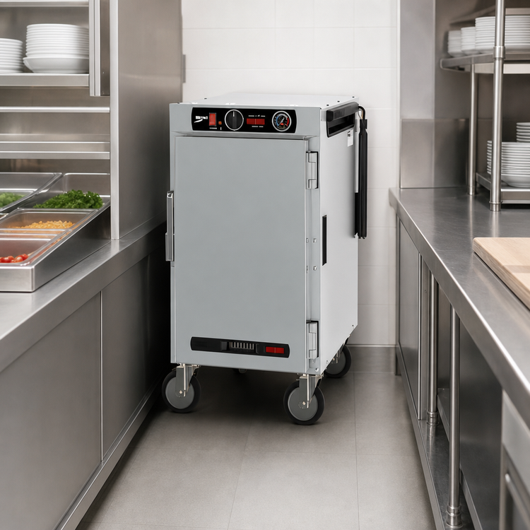 Product image #5 for Metro HotBlox Narrow 8-Pan Pass-Thru Mobile Insulated Holding Cabinet with Solid Front & Rear Doors