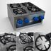Thumbnail image #4 for Comstock-Castle 20-Inch Deep Frame Countertop Gas Hot Plate, 4 Burners, Stainless Steel