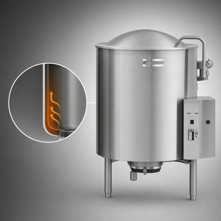 Product image #4 for Legion LGB-25 25-Gallon Gas Insulated Self-Contained Kettle, 2/3 Jacketed, Floor Model
