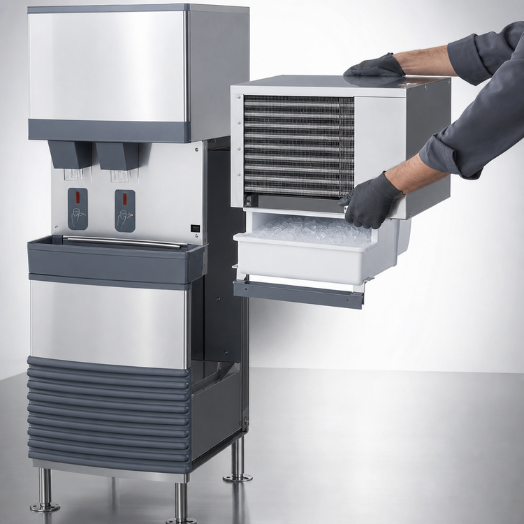Product image #4 for Symphony Plus 25FB414A-S Freestanding Ice and Water Dispenser with Air-Cooled 425 lb. Chewblet Ice Machine
