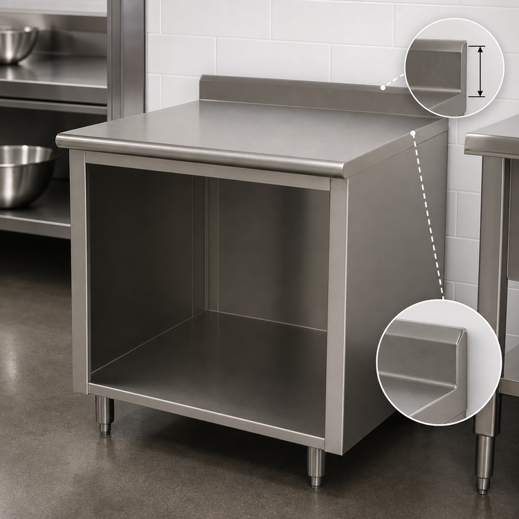 Product image #4 for Advance Tabco 36"W x 24"D 14 Gauge 304 Stainless Steel Work Table with 5" Backsplash