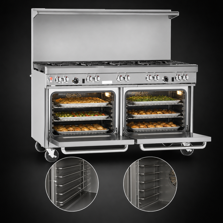 Product image #4 for Southbend Ultimate 60-Inch Gas Restaurant Range with 9 Open Burners and 2 Convection Ovens