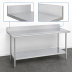 Thumbnail image #4 for Duke Manufacturing 316-36108-5R Stainless Steel Work Table with 5-Inch Riser and Galvanized Undershelf, 108 x 36 x 36 Inches