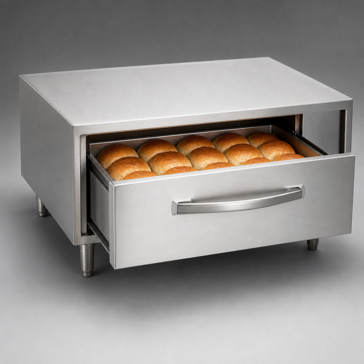 Product image #4 for Wells Heavy Duty Freestanding Single-Drawer Warming Drawer, 8 Dozen Roll Capacity