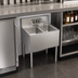 Thumbnail image #4 for Krowne Royal Series Two-Compartment Underbar Sink Unit with Splash-Mount Faucet, 24 x 19 Inches