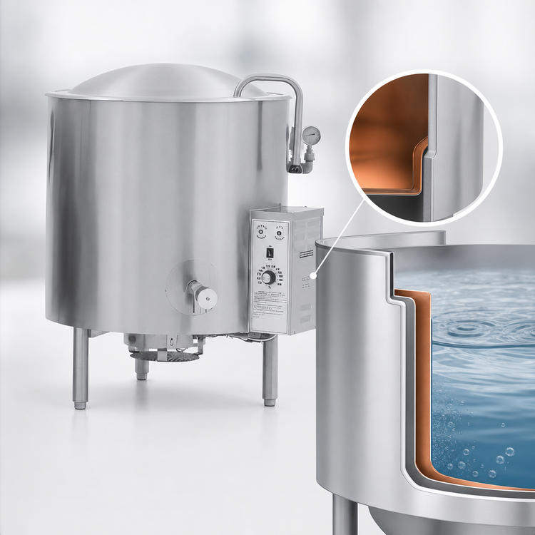 Product image #4 for AccuTemp Edge Series 30-Gallon Gas Stationary Kettle with 2/3 Jacket