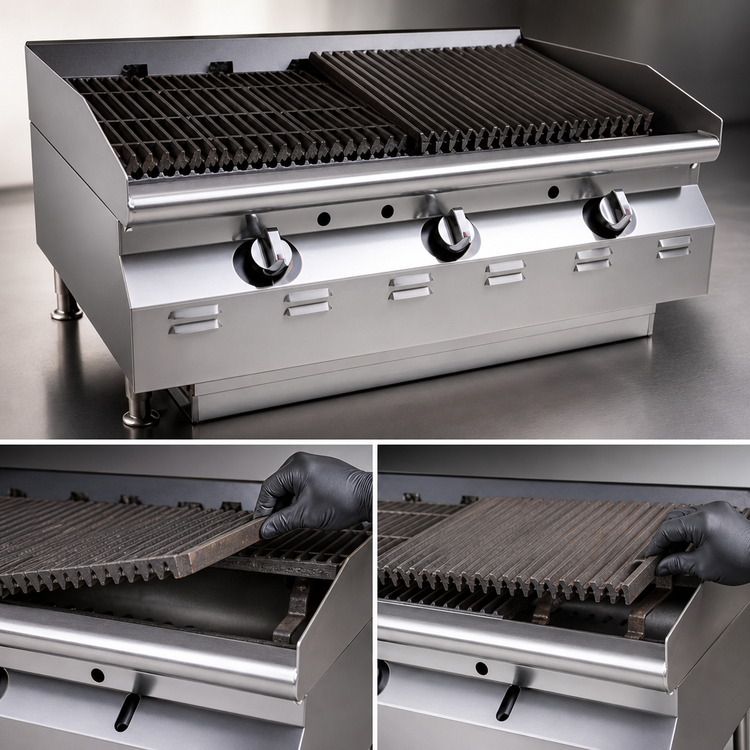 Product image #4 for RedHots Chef Line 24-Inch Natural Gas Countertop Charbroiler, 80,000 BTU