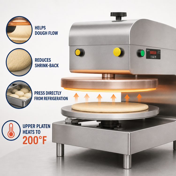 Product image #5 for DoughXpress DXE-SS-120 Automatic 18-Inch Heated Upper Platen Pizza Dough Press, 120V