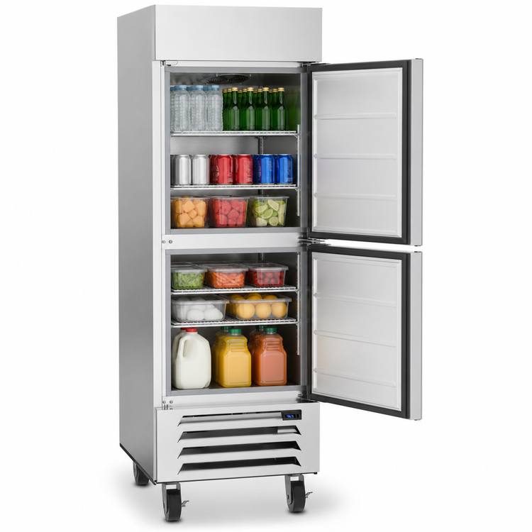 Product image #4 for Beverage-Air Horizon Series 25.97 Cu. Ft. One-Section Bottom-Mount Reach-In Refrigerator with 2 Right-Hand Solid Half Doors