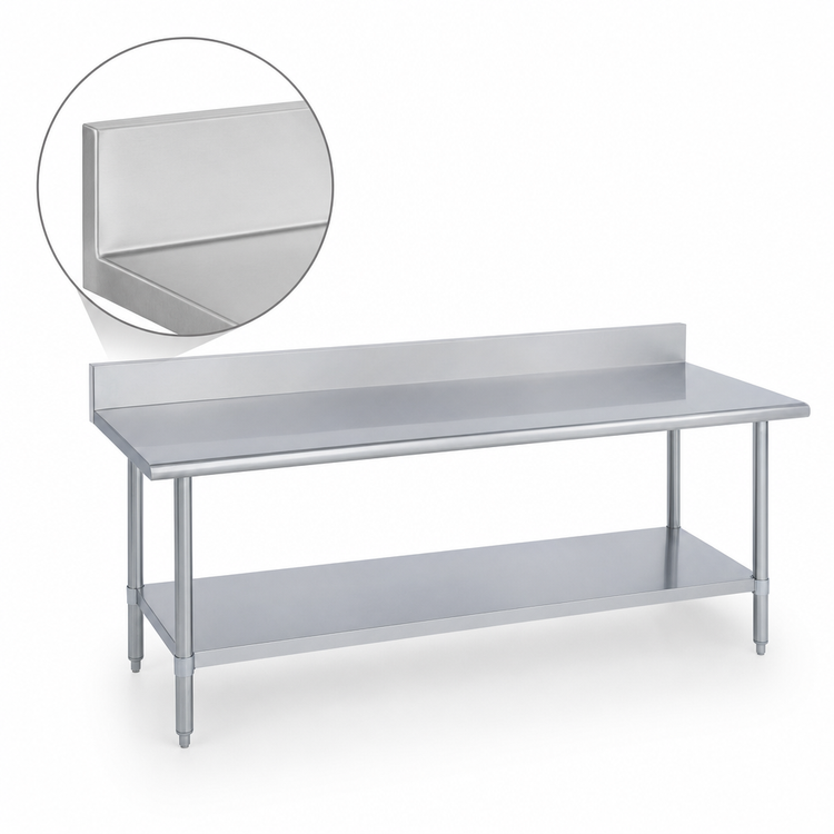 Product image #4 for Duke 108-Inch x 24-Inch Stainless Steel Work Table with 5-Inch Riser and Undershelf