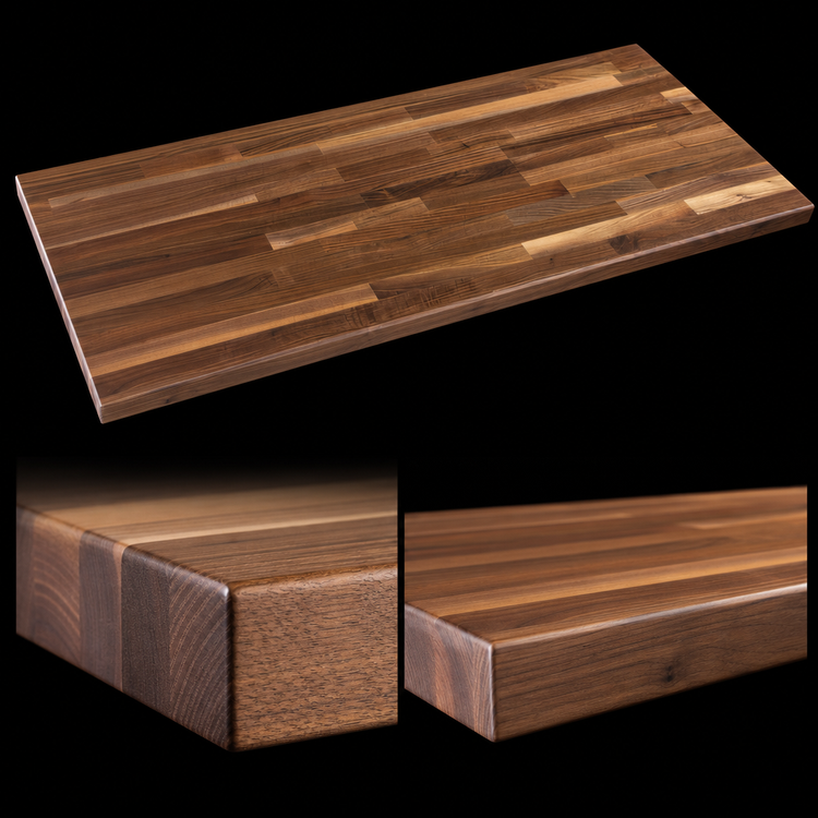 Product image #4 for Boos Block 96 Inch x 30 Inch American Black Walnut Blended Edge Grain Kitchen Countertop with Varnique Finish