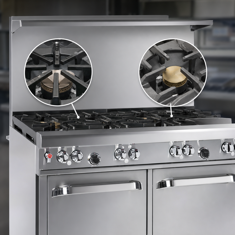 Product image #4 for Southbend Ultimate 48-Inch Gas Restaurant Range with 24-Inch Charbroiler, Standard Oven, and Cabinet Base