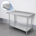 Thumbnail image #4 for Advance Tabco 144-Inch x 30-Inch 14-Gauge 304 Stainless Steel Work Table with 1-1/2-Inch Rear Up-Turn and Undershelf