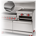 Thumbnail image #4 for American Range 36-Inch Commercial Gas Range with 4 Open Burners, 12-Inch Raised Griddle/Broiler, and Standard Oven