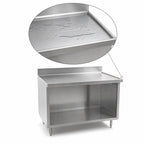 Thumbnail image #4 for Eagle Group Spec-Master OB2436SEM Open-Front Stainless Steel Work Table Cabinet, Marine Edge, 36W x 24D, 14-Gauge 304 Top