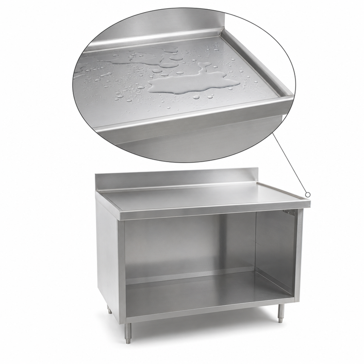 Product image #4 for Eagle Spec-Master Marine Counter Edge Open Front Work Table Cabinet, 36W x 24D, 14-Gauge 304 Stainless Steel