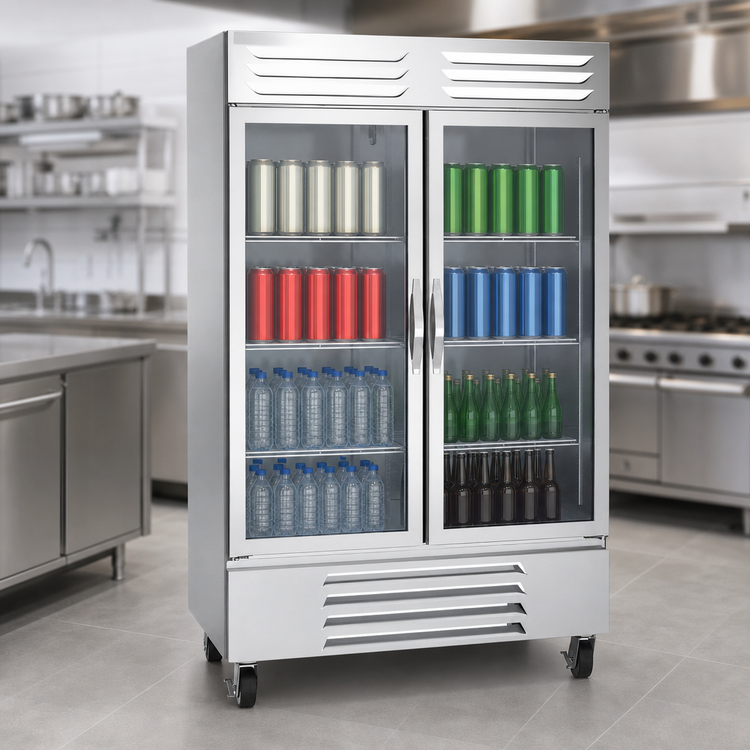 Product image #4 for Beverage Air Vista® Series Two-Section Bottom-Mount Reach-In Glass Door Freezer, 46.2 Cu. Ft., 52 Inch Wide