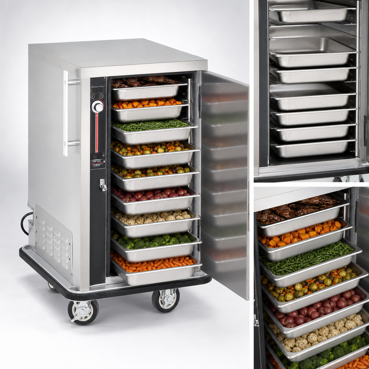 Product image #5 for FWE Mobile Heated Holding Cabinet with Humi-Temp Heat & Humidity System, 10-Pan Capacity, Stainless Steel