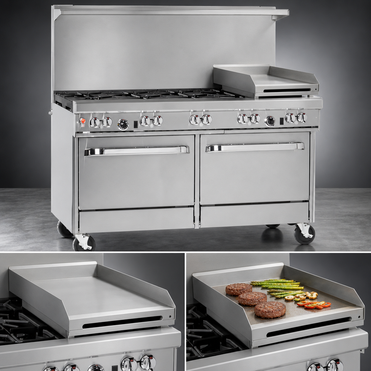 Product image #4 for Southbend Ultimate 60-Inch Gas Restaurant Range with 5 Burners, Raised Griddle/Broiler, Standard Oven and Convection Oven