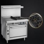 Thumbnail image #4 for Imperial (Middleby) Spec Series IHR-GT24-2-C 36-Inch Gas Combination Range with 24-Inch Thermostatic Griddle, 2 Open Burners & Convection Oven