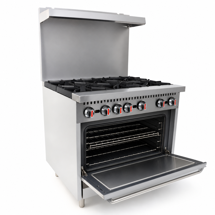 Product image #5 for General 36-Inch Natural Gas Open Burner Range with Convection Oven