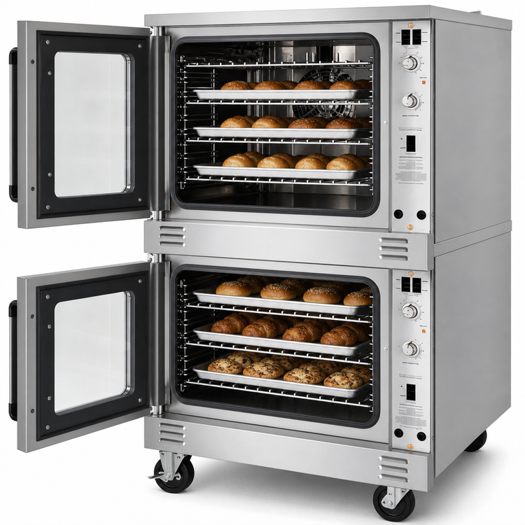 Product image #4 for Southbend Platinum Double-Deck Bakery-Depth Electric Convection Oven with Standard Controls, Independent Doors and Ventless Design