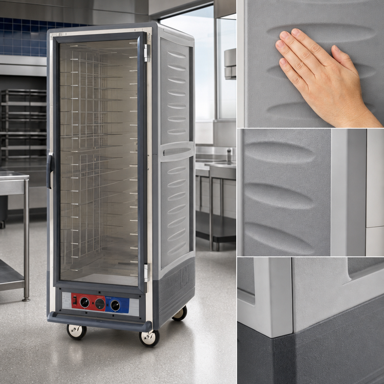 Product image #4 for Metro C5 3 Series Full-Height Combination Heated Holding and Proofing Cabinet with Full-Length Clear Door, Gray Insulation Armour, and Universal Wire Slides