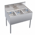 Thumbnail image #4 for Krowne Royal Series Three-Compartment Underbar Sink Unit with Deck-Mount Swing-Spout Faucet, 36 x 24 Inches