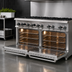 Thumbnail image #4 for IKON Cooking 60-Inch Natural Gas Commercial Range with 10 Open Burners and 2 Standard Ovens