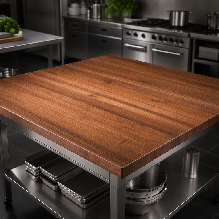 Product image #4 for Boos Block 48 x 48 Inch Square Full-Length Edge Grain American Black Walnut Kitchen Countertop with Penetrating Oil Finish