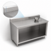 Thumbnail image #4 for John Boos 60-Inch x 30-Inch 16-Gauge Stainless Steel Work Table with Open Front Cabinet Base and 5-Inch Backsplash