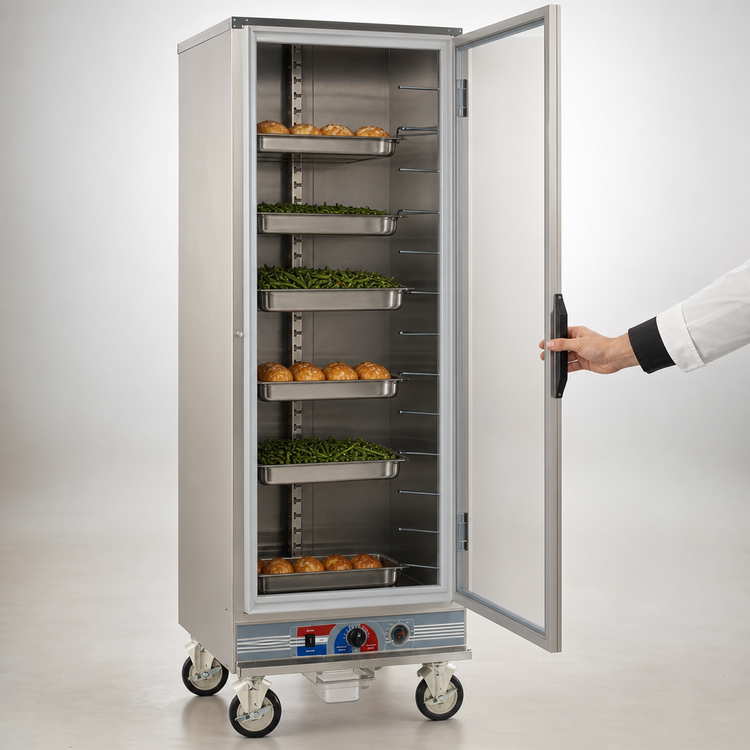 Product image #4 for Metro C5 E-Series Mobile Full-Height Heated Holding & Proofing Cabinet, Non-Insulated, Clear Polycarbonate Door, 120V