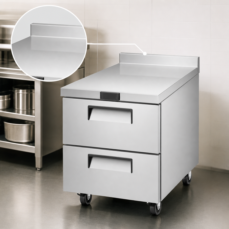 Product image #3 for Atosa One-Section 2-Drawer Worktop Freezer with Backsplash, 7.15 Cu. Ft., 27.5-Inch Wide